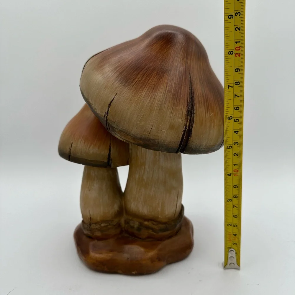 VINTAGE Faux Wood Mushroom Decor | Trending Earthy Interior Tabletop Shelf